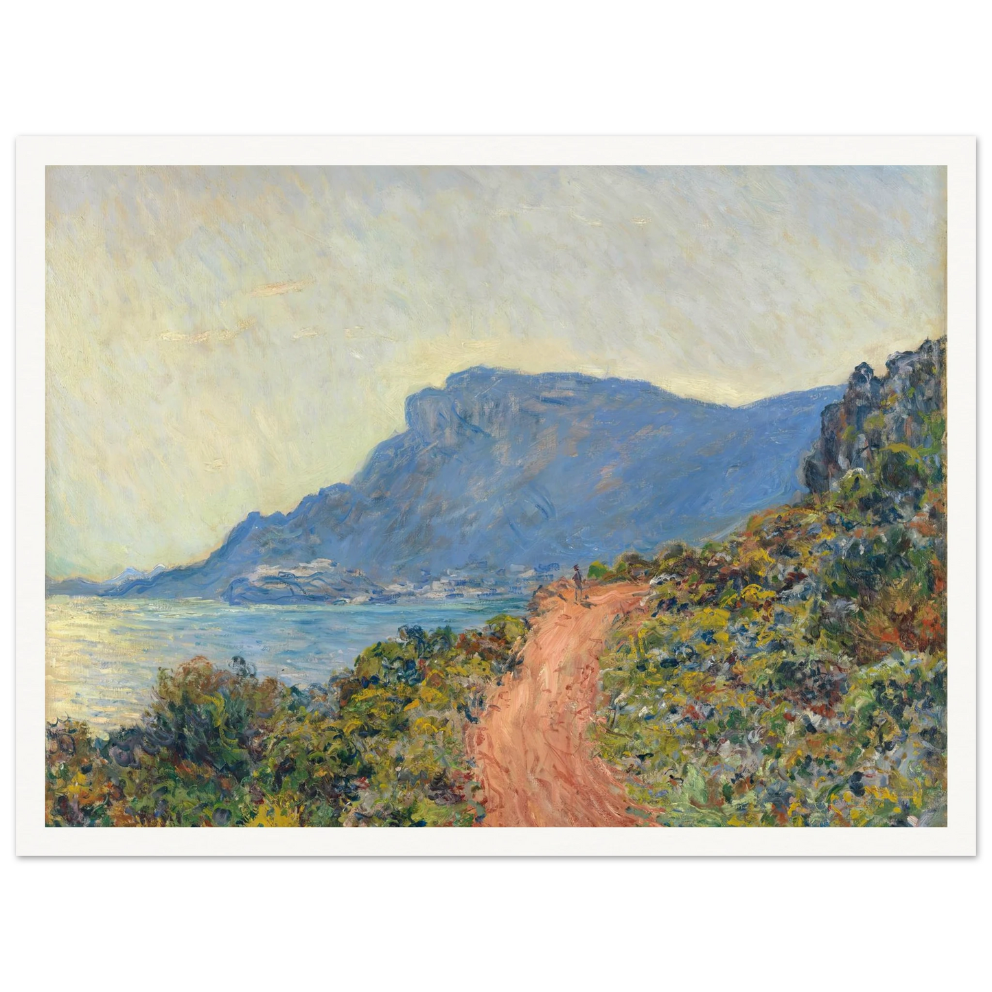 La Corniche near Monaco (1884) Art Print | Claude Monet - Framed Poster - 30x40 cm / 12x16″ - Black frame