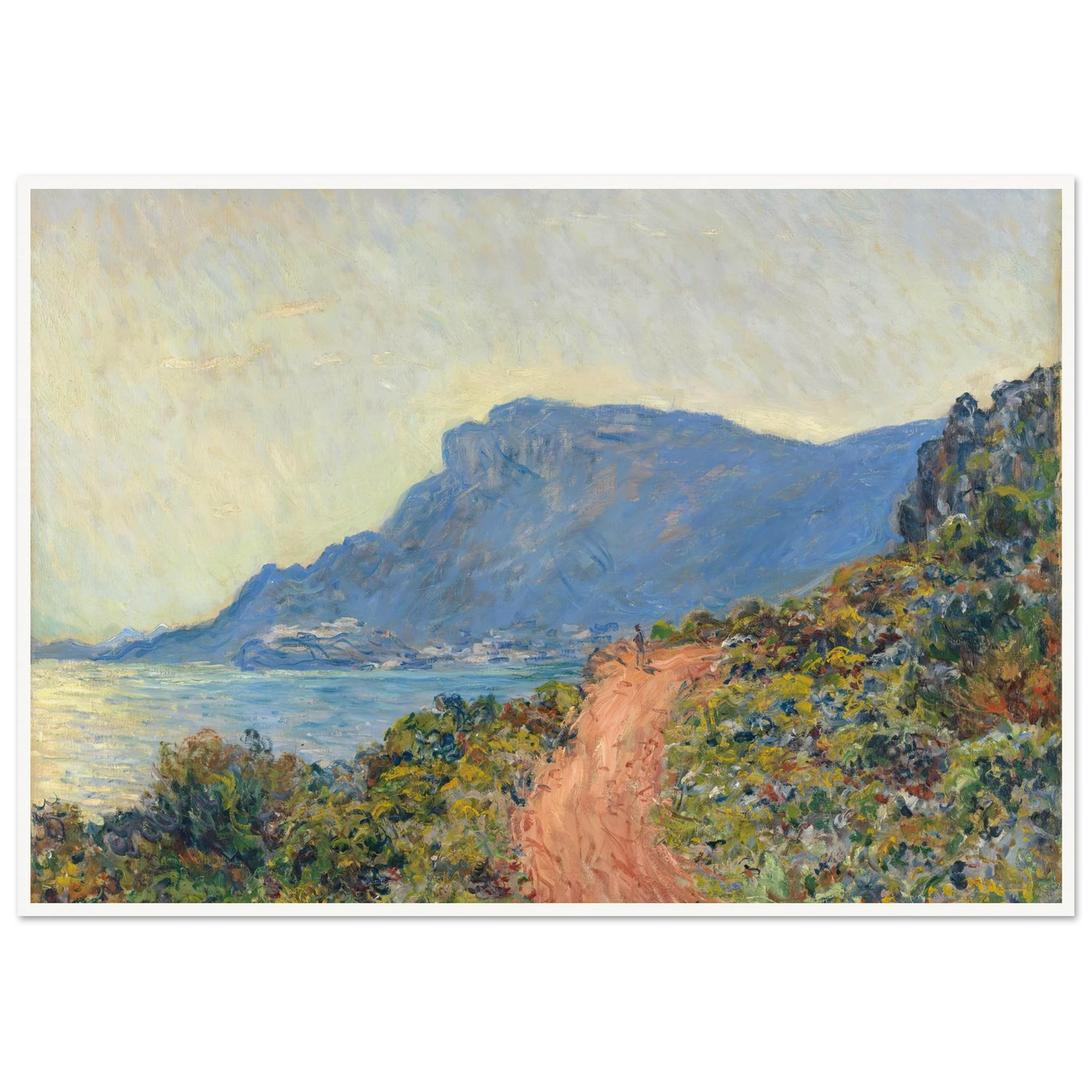 La Corniche near Monaco (1884) Art Print | Claude Monet - Framed Poster - 30x40 cm / 12x16″ - Black frame