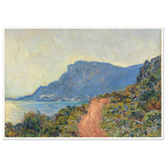 La Corniche near Monaco (1884) Art Print | Claude Monet - Framed Poster - 30x40 cm / 12x16″ - Black frame