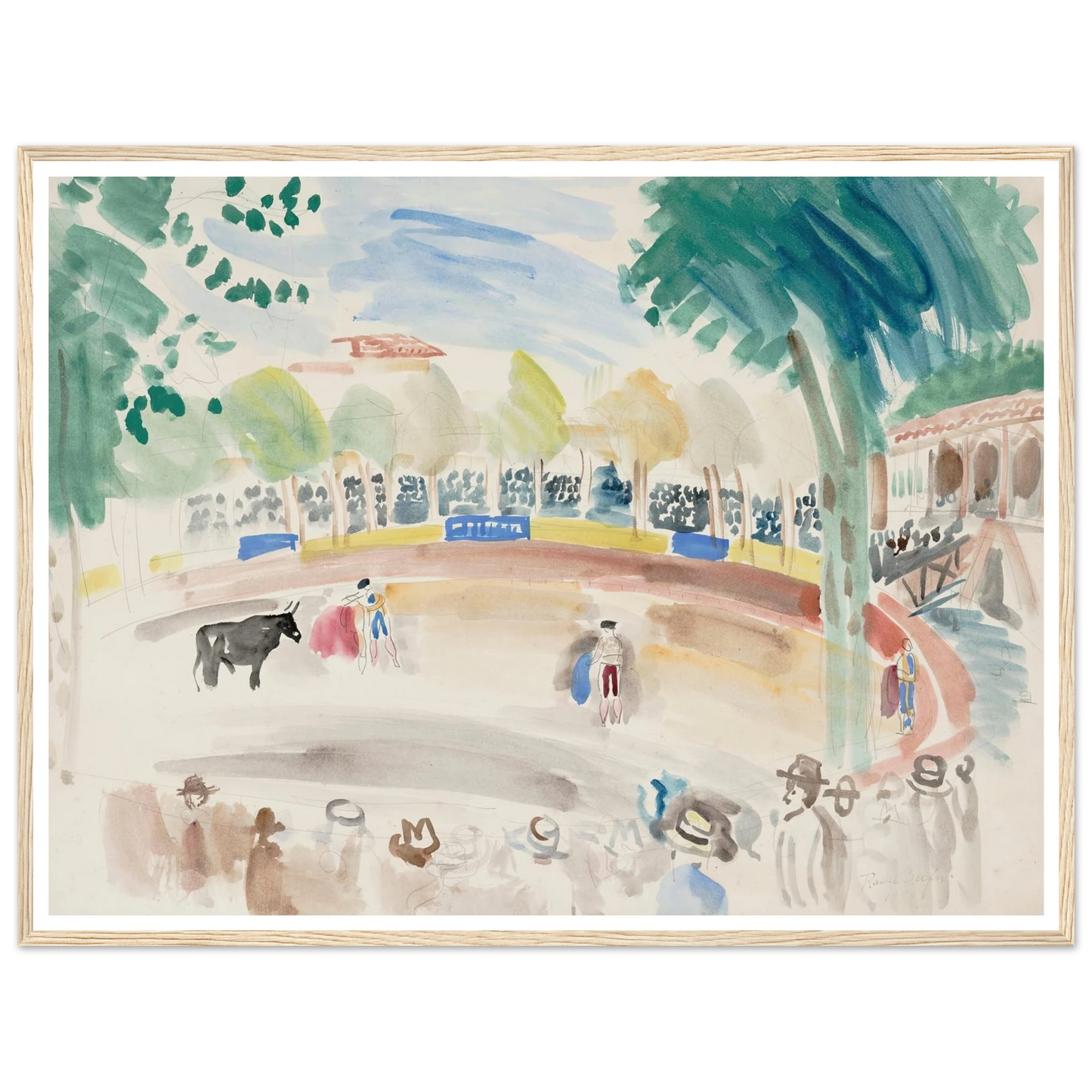 La corrida (1920) Art Print | Raoul Dufy - Framed Poster - 30x40 cm / 12x16″ - Black frame