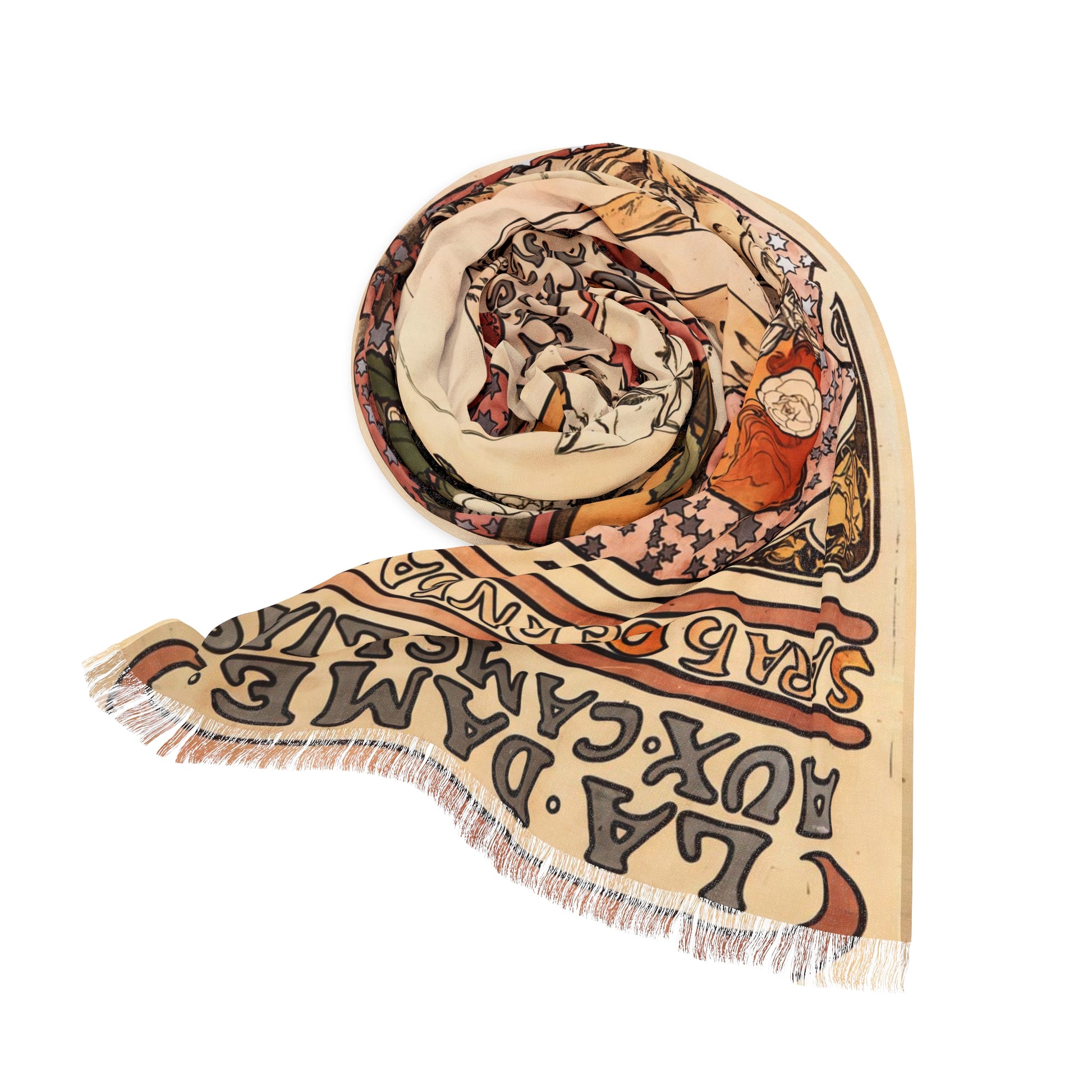 La Dame aux Cameslias | Alphonse Mucha Scarf – Art Nouveau Scarf - - 27" × 71'' - 