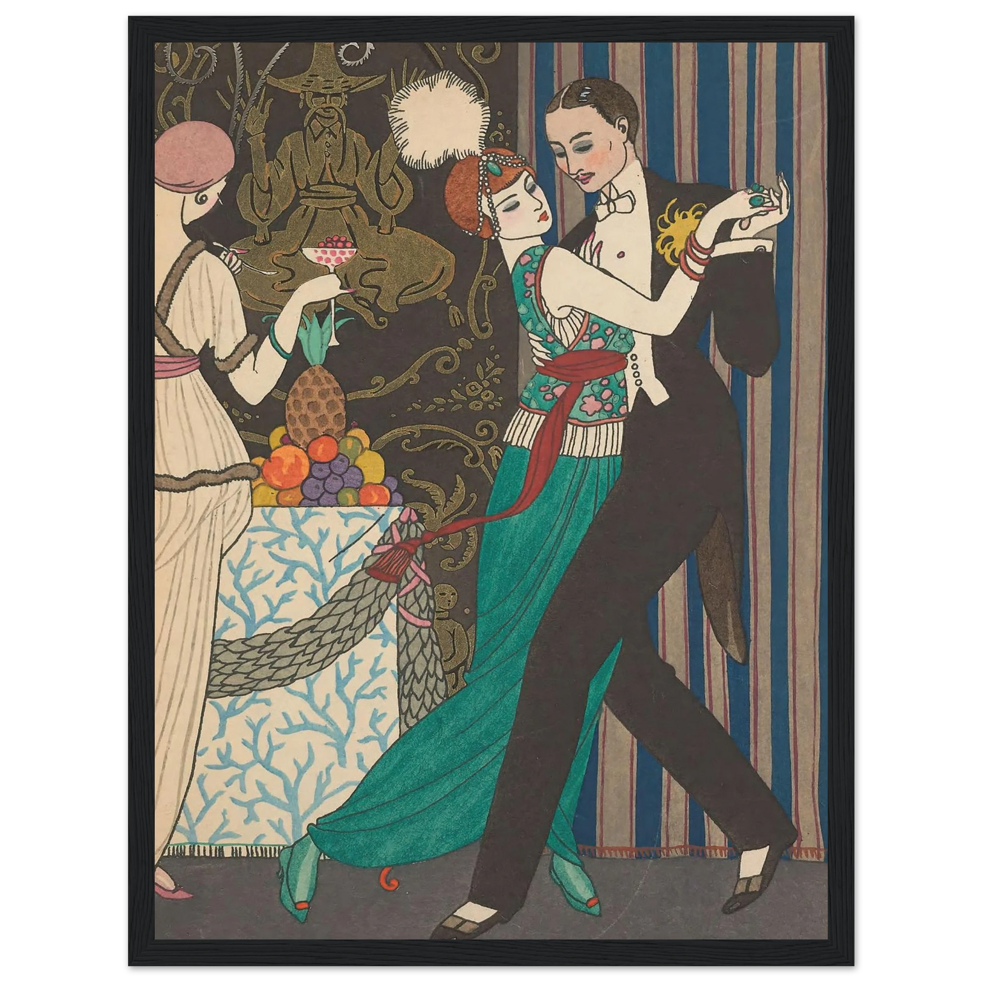 La Danse (1914) Art Print | George Barbier - Framed Poster - 30x40 cm / 12x16″ - Black frame