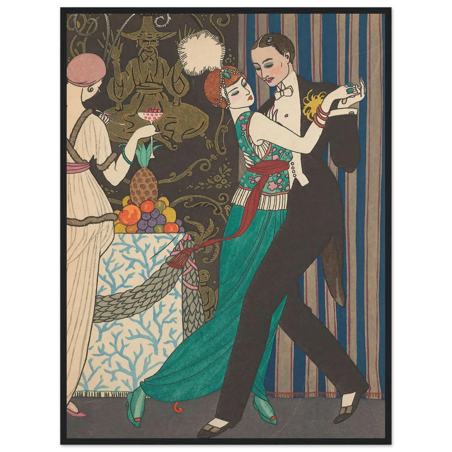 La Danse (1914) Art Print | George Barbier - Framed Poster - 30x40 cm / 12x16″ - Black frame