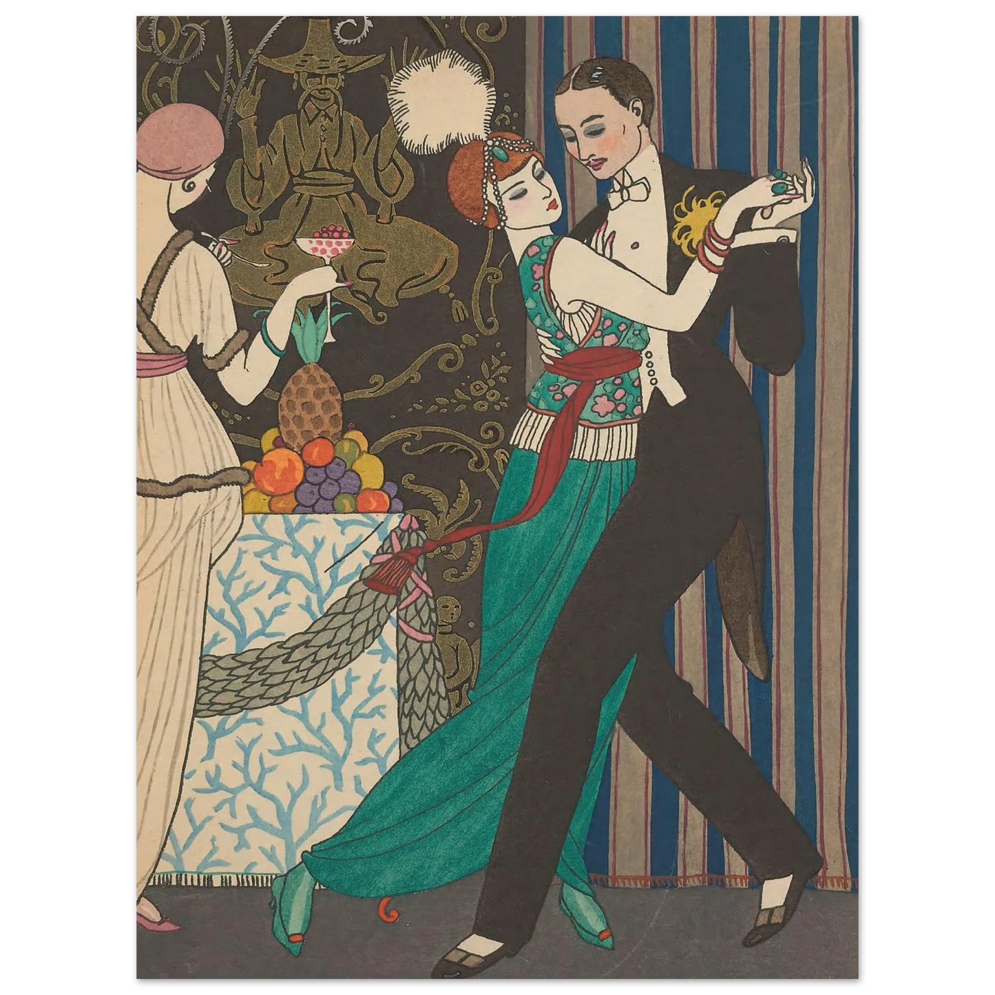 La Danse (1914) Art Print | George Barbier - Framed Poster - 30x40 cm / 12x16″ - Black frame