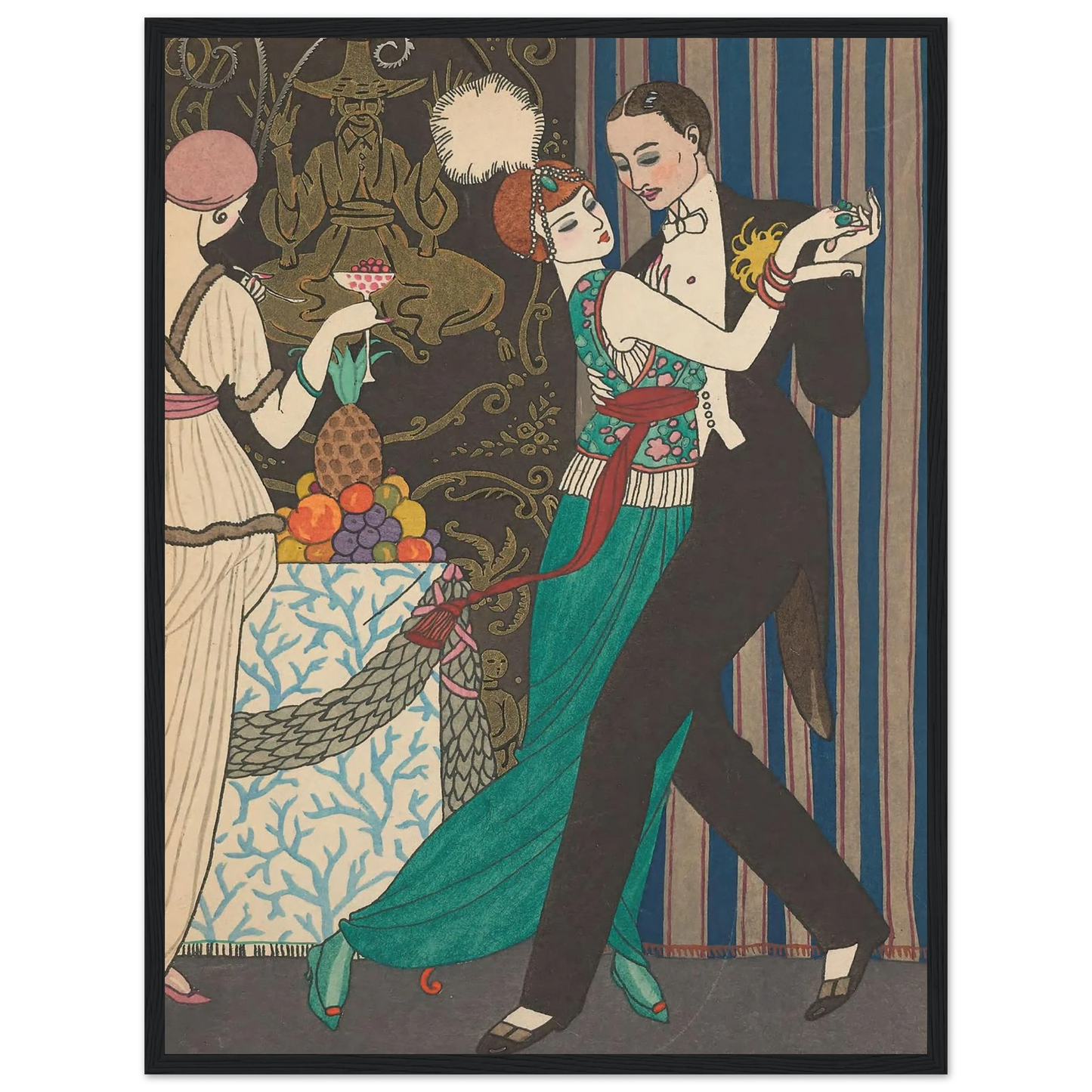 La Danse (1914) Art Print | George Barbier - Framed Poster - 30x40 cm / 12x16″ - Black frame