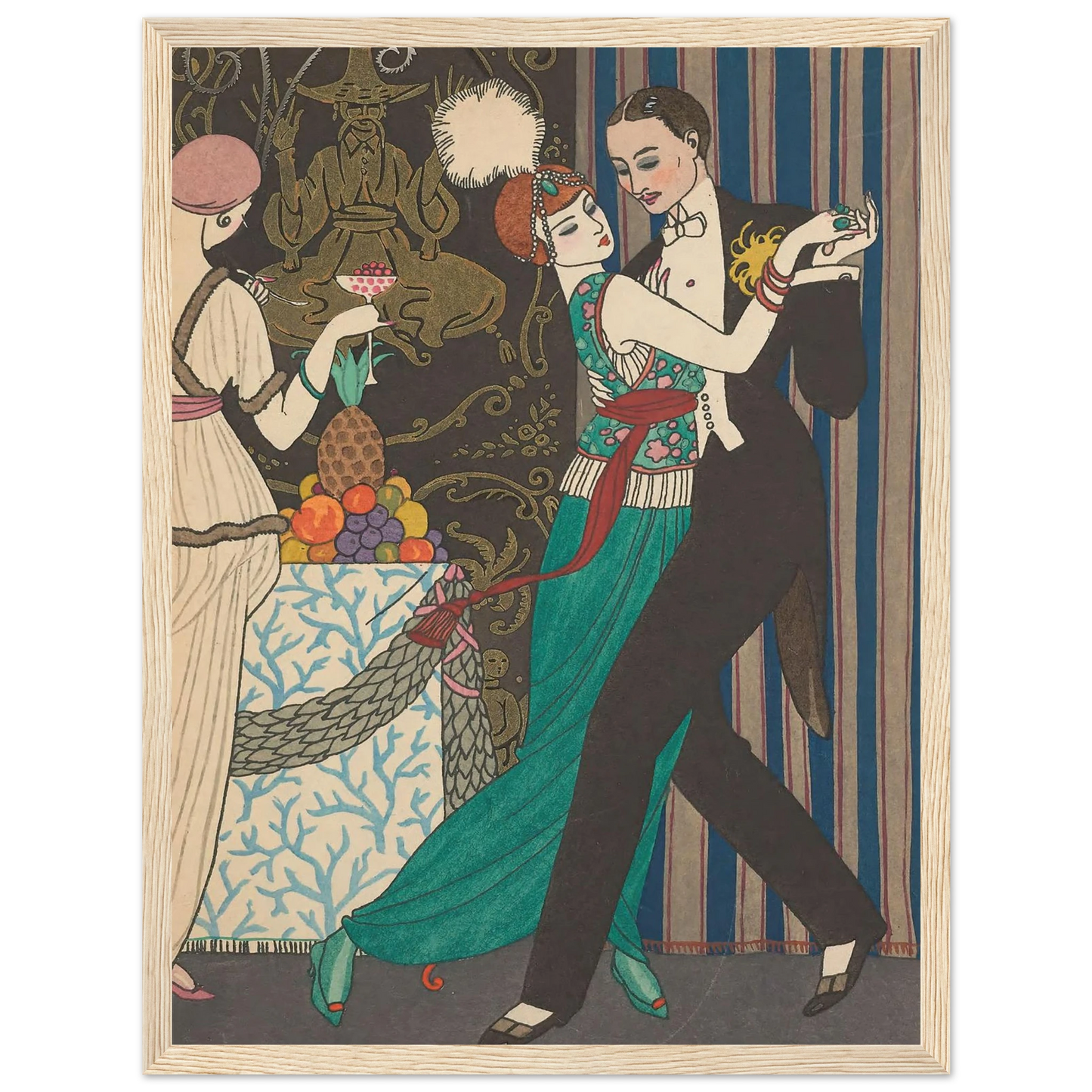 La Danse (1914) Art Print | George Barbier - Framed Poster - 30x40 cm / 12x16″ - Black frame