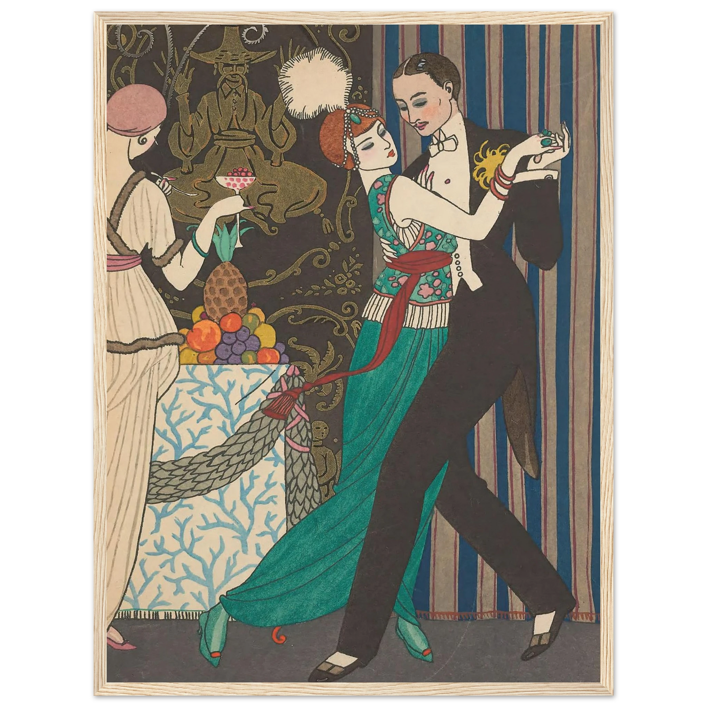 La Danse (1914) Art Print | George Barbier - Framed Poster - 30x40 cm / 12x16″ - Black frame