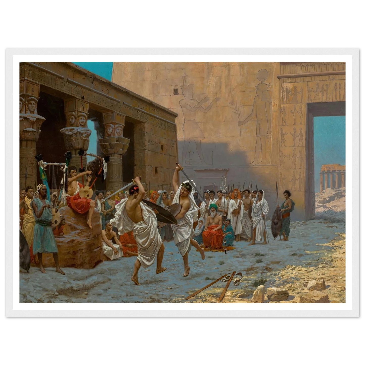 La Danse pyrrhique Art Print | Jean Leon Gerome - Framed Poster - 30x40 cm / 12x16″ - Black frame