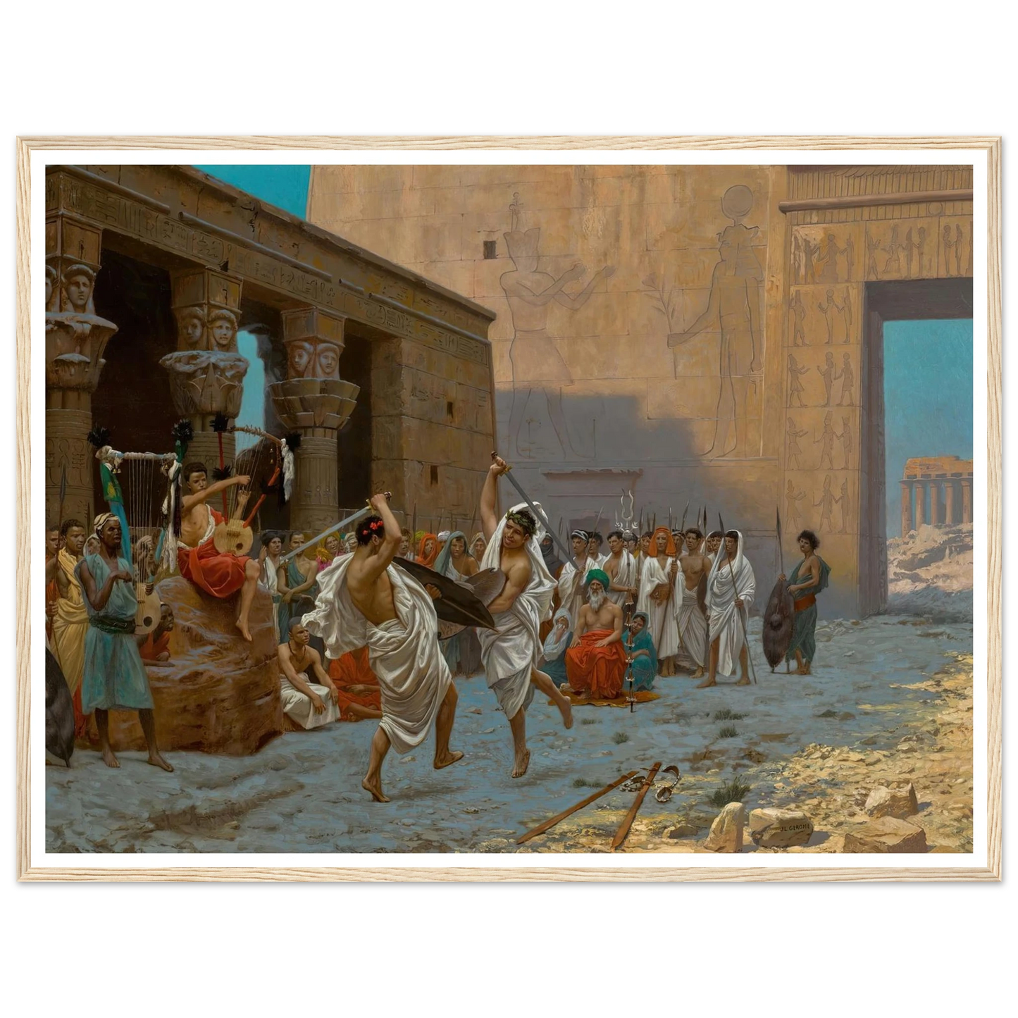La Danse pyrrhique Art Print | Jean Leon Gerome - Framed Poster - 30x40 cm / 12x16″ - Black frame