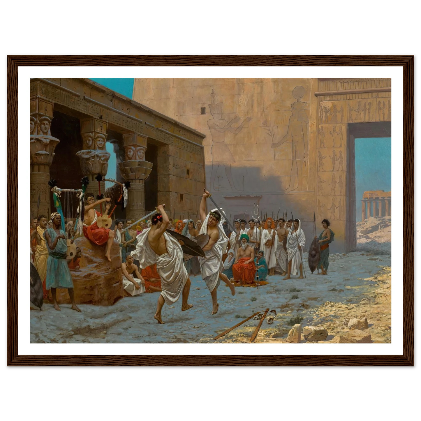 La Danse pyrrhique Art Print | Jean Leon Gerome - Framed Poster - 30x40 cm / 12x16″ - Black frame