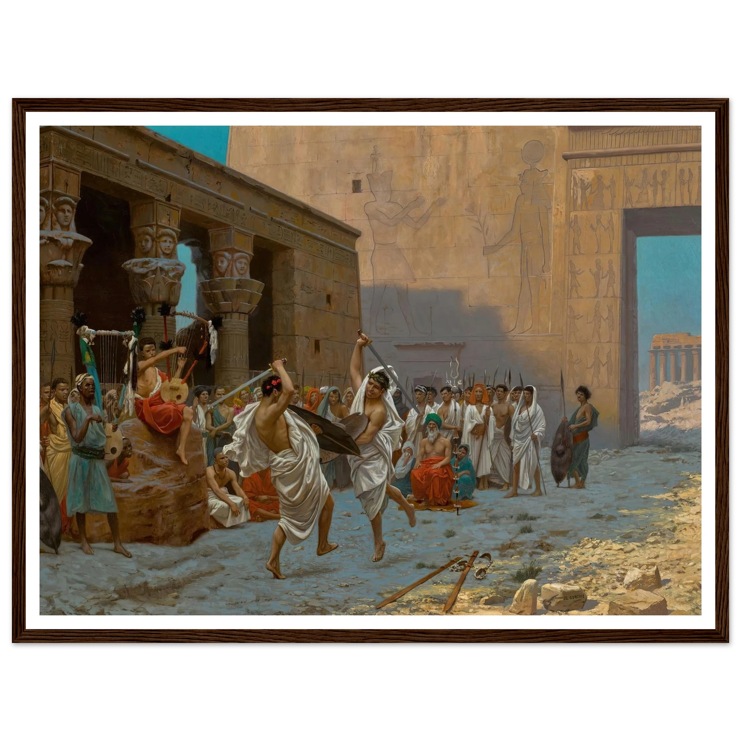 La Danse pyrrhique Art Print | Jean Leon Gerome - Framed Poster - 30x40 cm / 12x16″ - Black frame