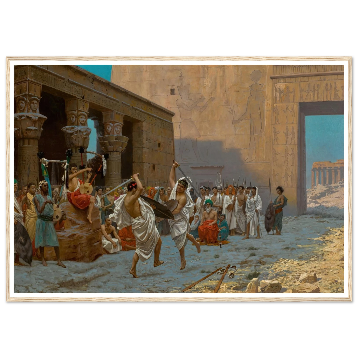 La Danse pyrrhique Art Print | Jean Leon Gerome - Framed Poster - 30x40 cm / 12x16″ - Black frame