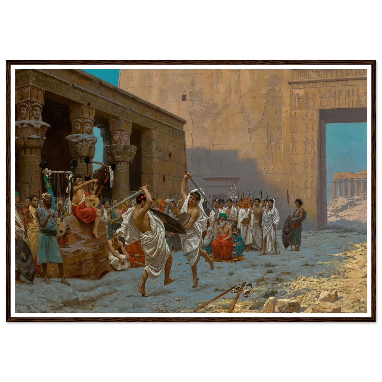La Danse pyrrhique Art Print | Jean Leon Gerome - Framed Poster - 30x40 cm / 12x16″ - Black frame