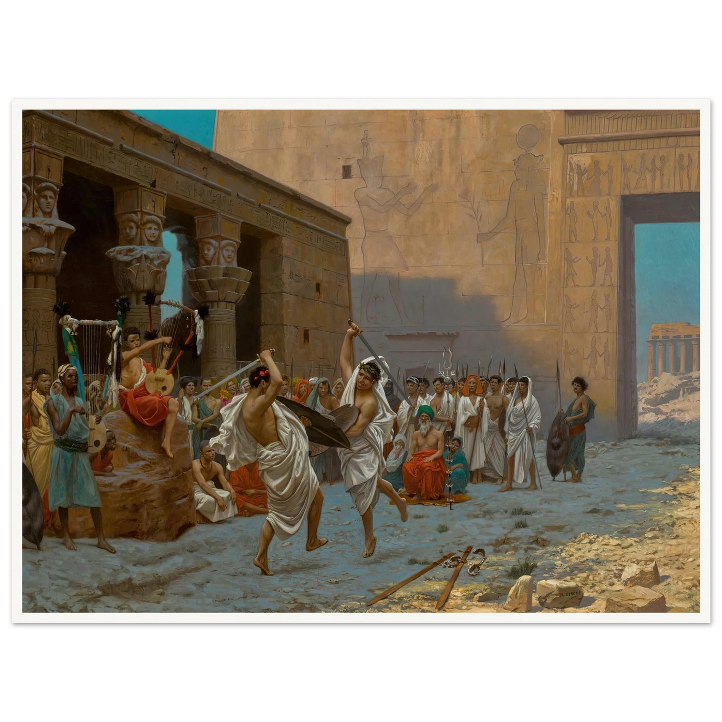 La Danse pyrrhique Art Print | Jean Leon Gerome - Framed Poster - 30x40 cm / 12x16″ - Black frame