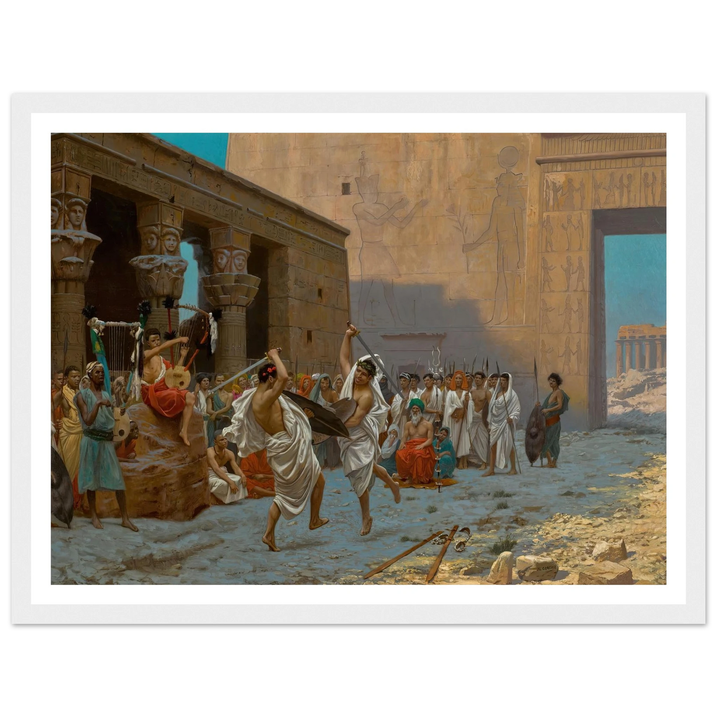 La Danse pyrrhique Art Print | Jean Leon Gerome - Framed Poster - 30x40 cm / 12x16″ - Black frame