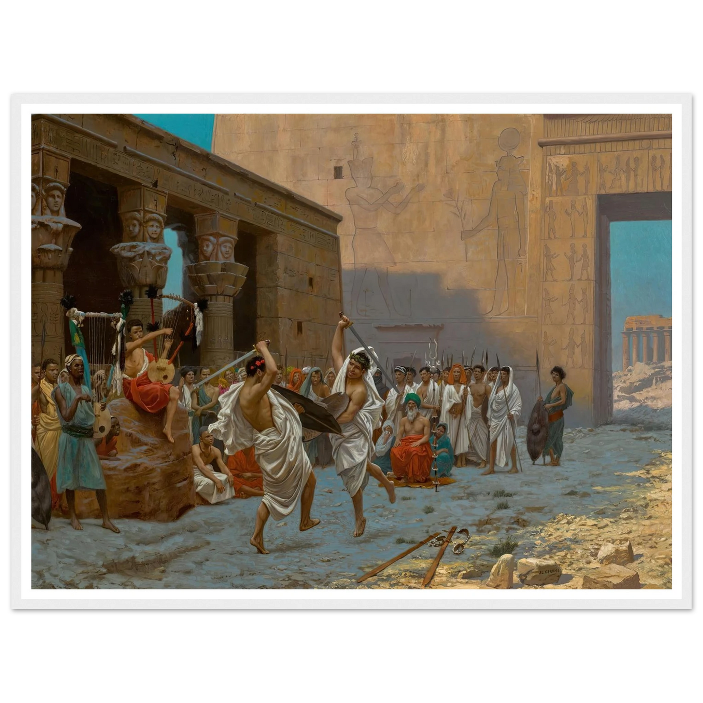 La Danse pyrrhique Art Print | Jean Leon Gerome - Framed Poster - 30x40 cm / 12x16″ - Black frame