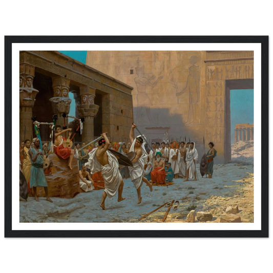 La Danse pyrrhique Art Print | Jean Leon Gerome - Framed Poster - 30x40 cm / 12x16″ - Black frame