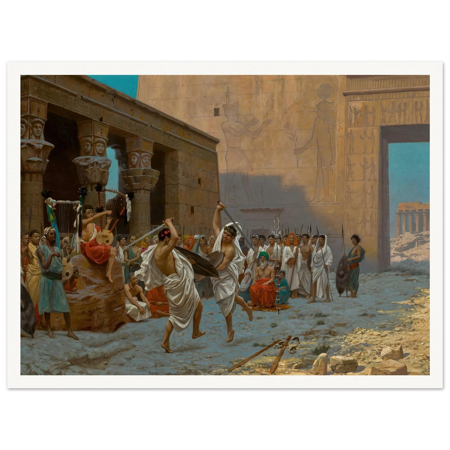 La Danse pyrrhique Art Print | Jean Leon Gerome - Framed Poster - 30x40 cm / 12x16″ - Black frame