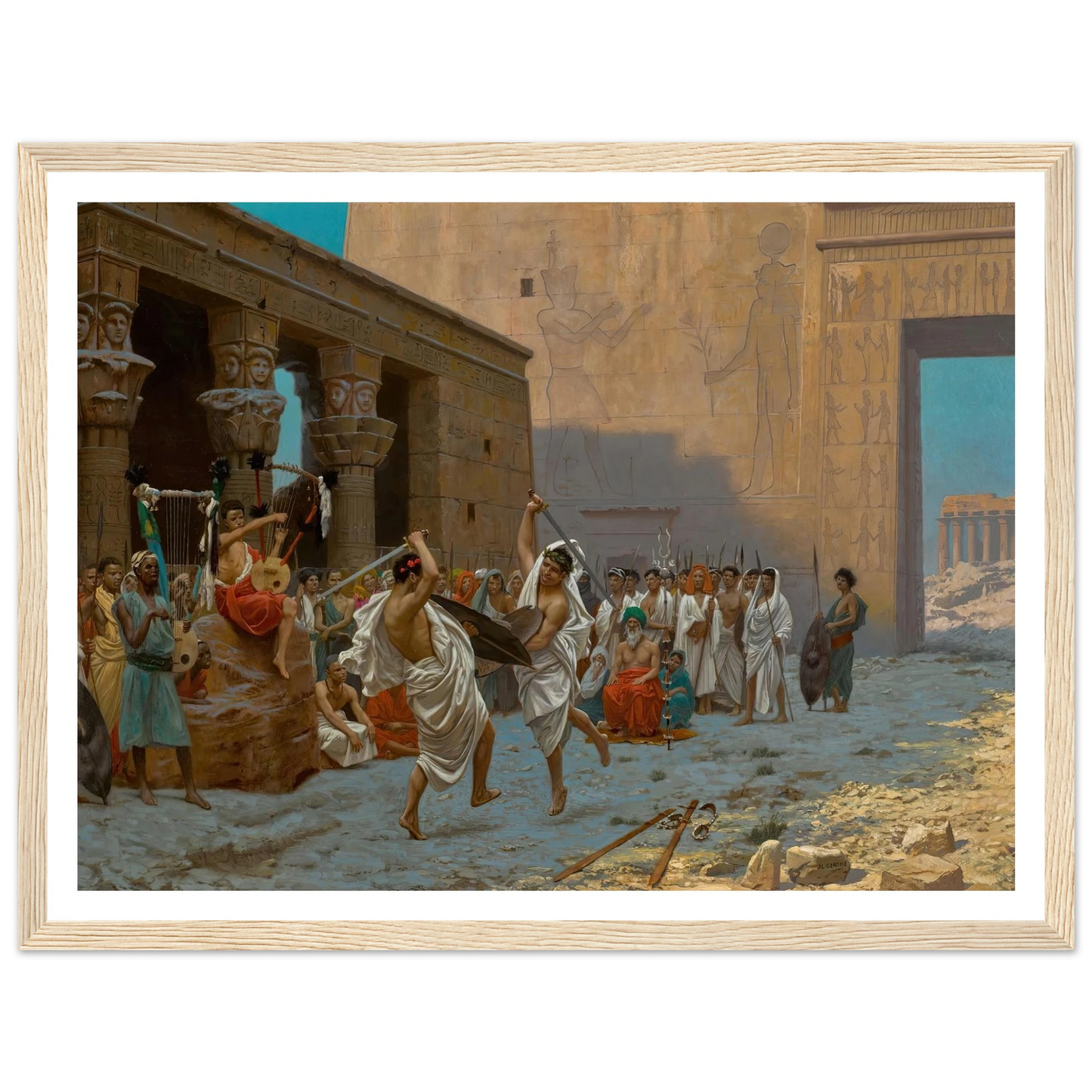 La Danse pyrrhique Art Print | Jean Leon Gerome - Framed Poster - 30x40 cm / 12x16″ - Black frame
