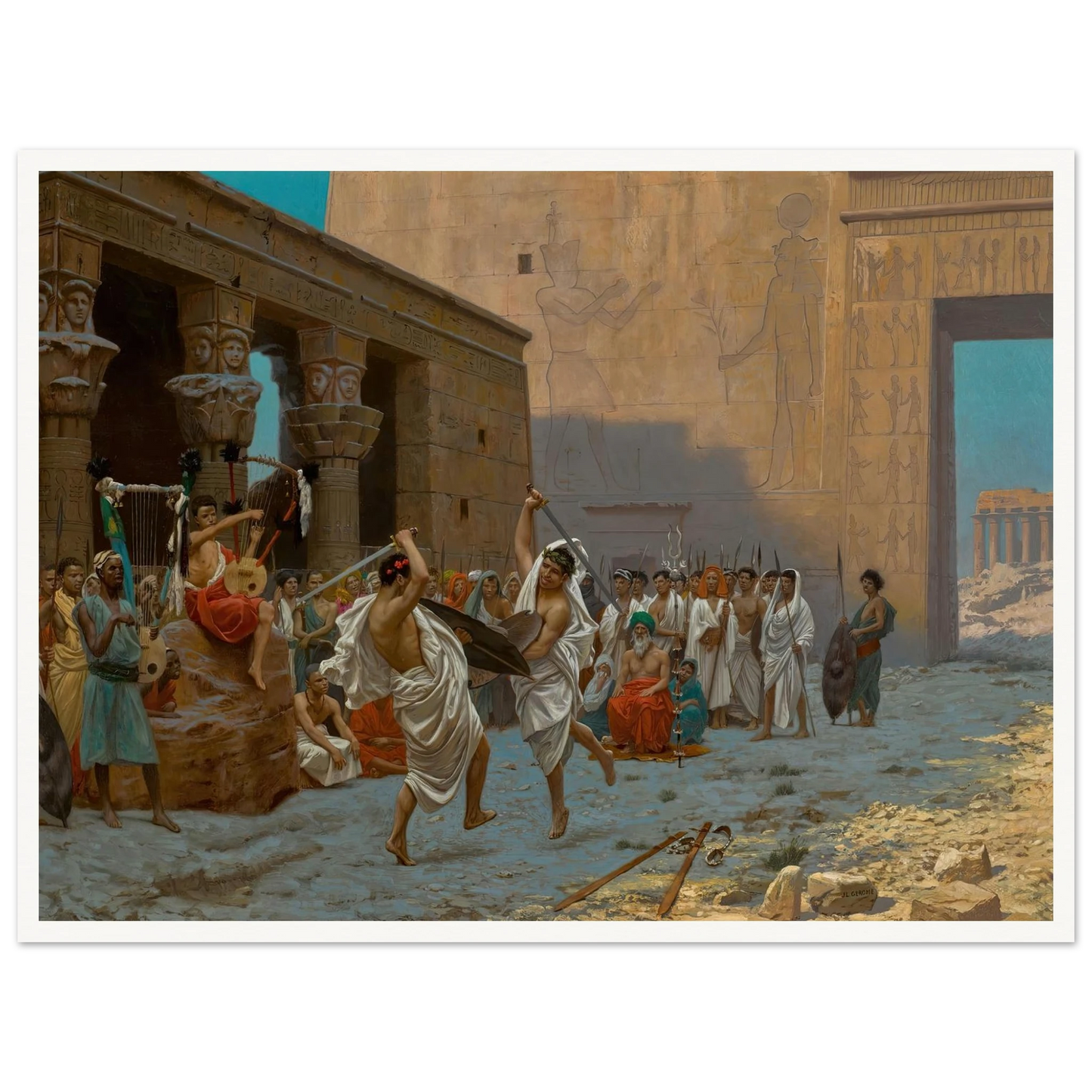 La Danse pyrrhique Art Print | Jean Leon Gerome - Framed Poster - 30x40 cm / 12x16″ - Black frame