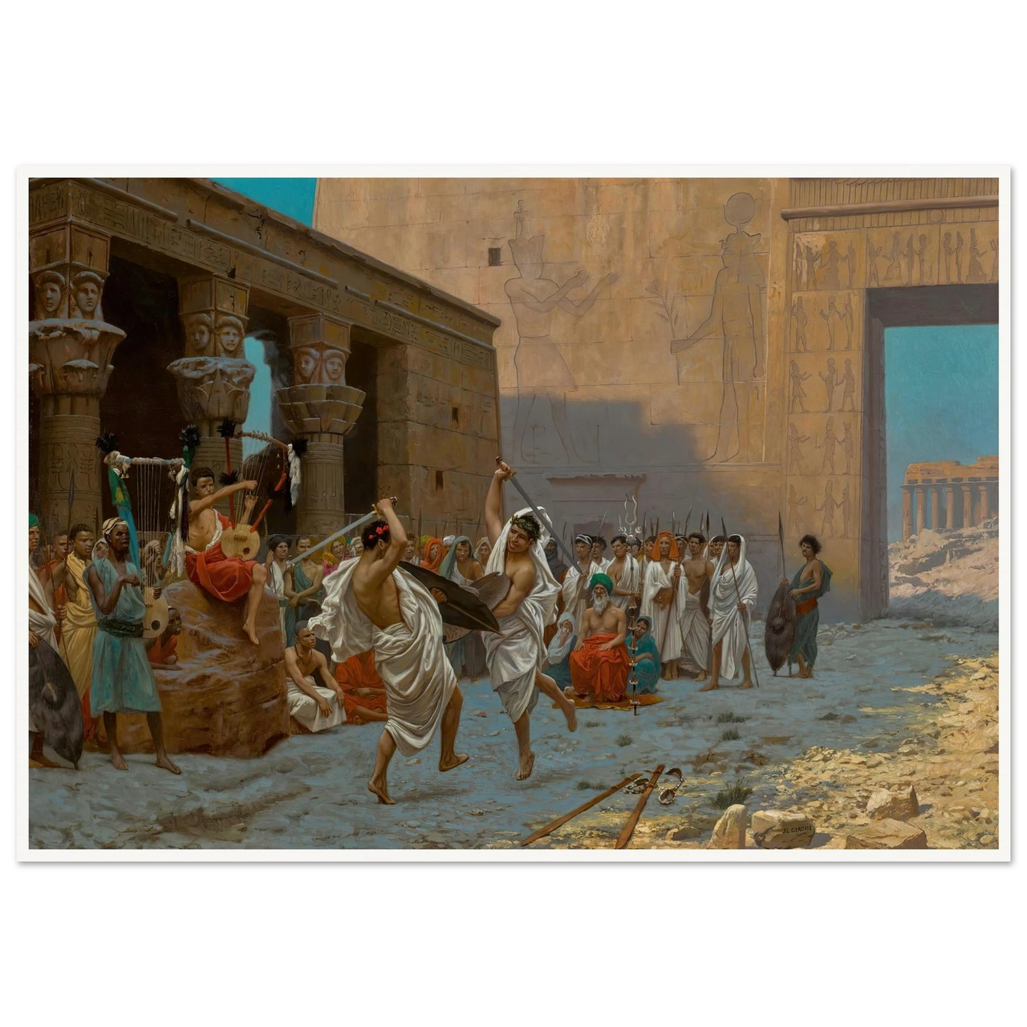 La Danse pyrrhique Art Print | Jean Leon Gerome - Framed Poster - 30x40 cm / 12x16″ - Black frame