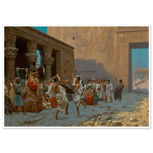 La Danse pyrrhique Art Print | Jean Leon Gerome - Framed Poster - 30x40 cm / 12x16″ - Black frame
