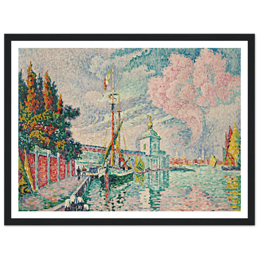 La Dogana, Venise (1923) Art Print | Paul Signac - Framed Poster - 30x40 cm / 12x16″ - Black frame