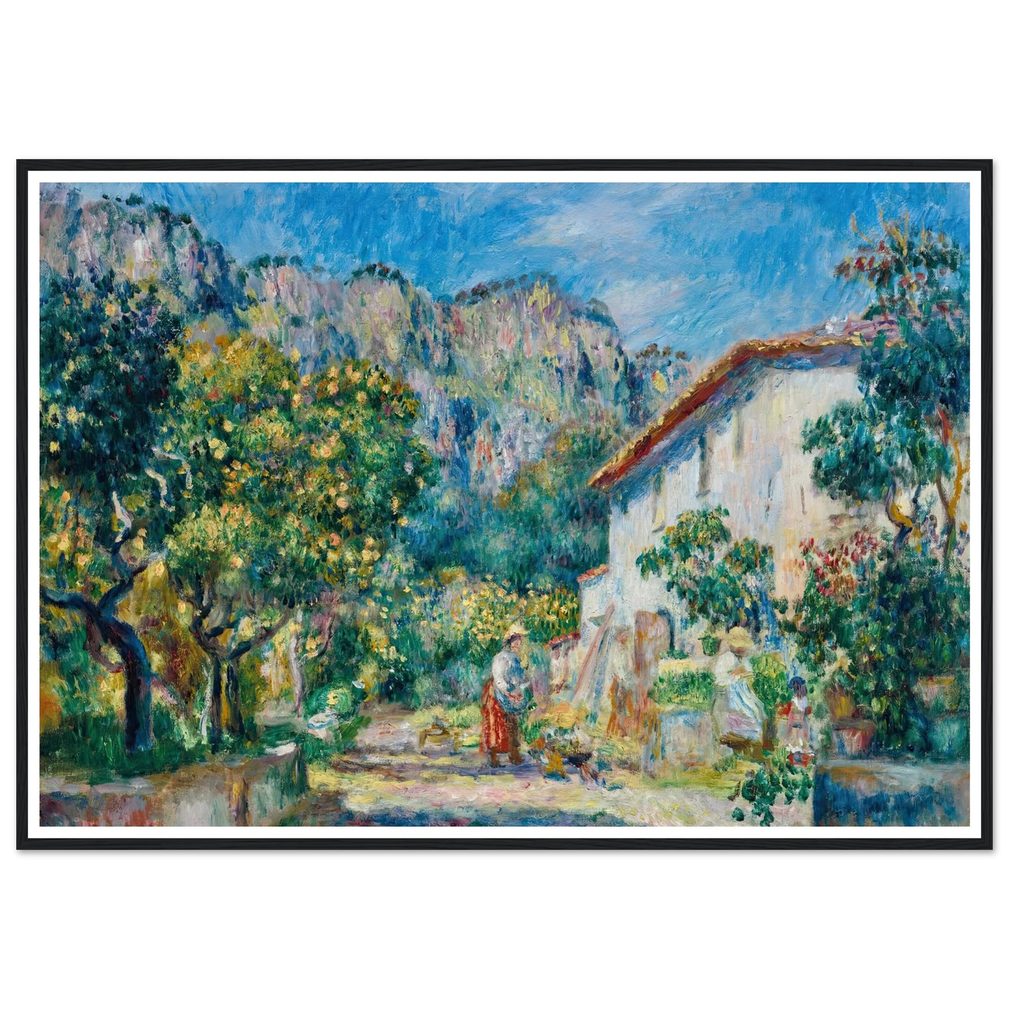 La Ferme de Magnanosc ou La villa Raynaud, Grasse (1893) Art Print | Pierre Auguste Renoir - Framed Poster - 30x40 cm / 12x16″ - Black frame