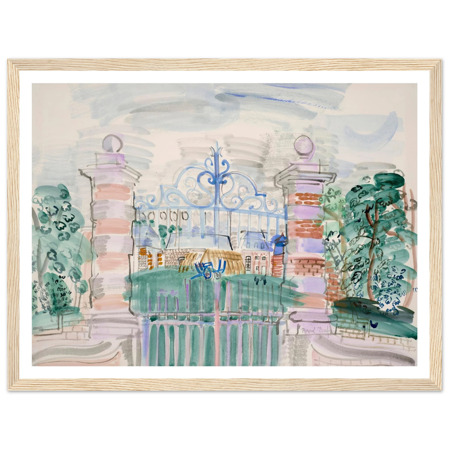 La ferme Louis XIII (1927) Art Print | Raoul Dufy - Framed Poster - 30x40 cm / 12x16″ - Black frame