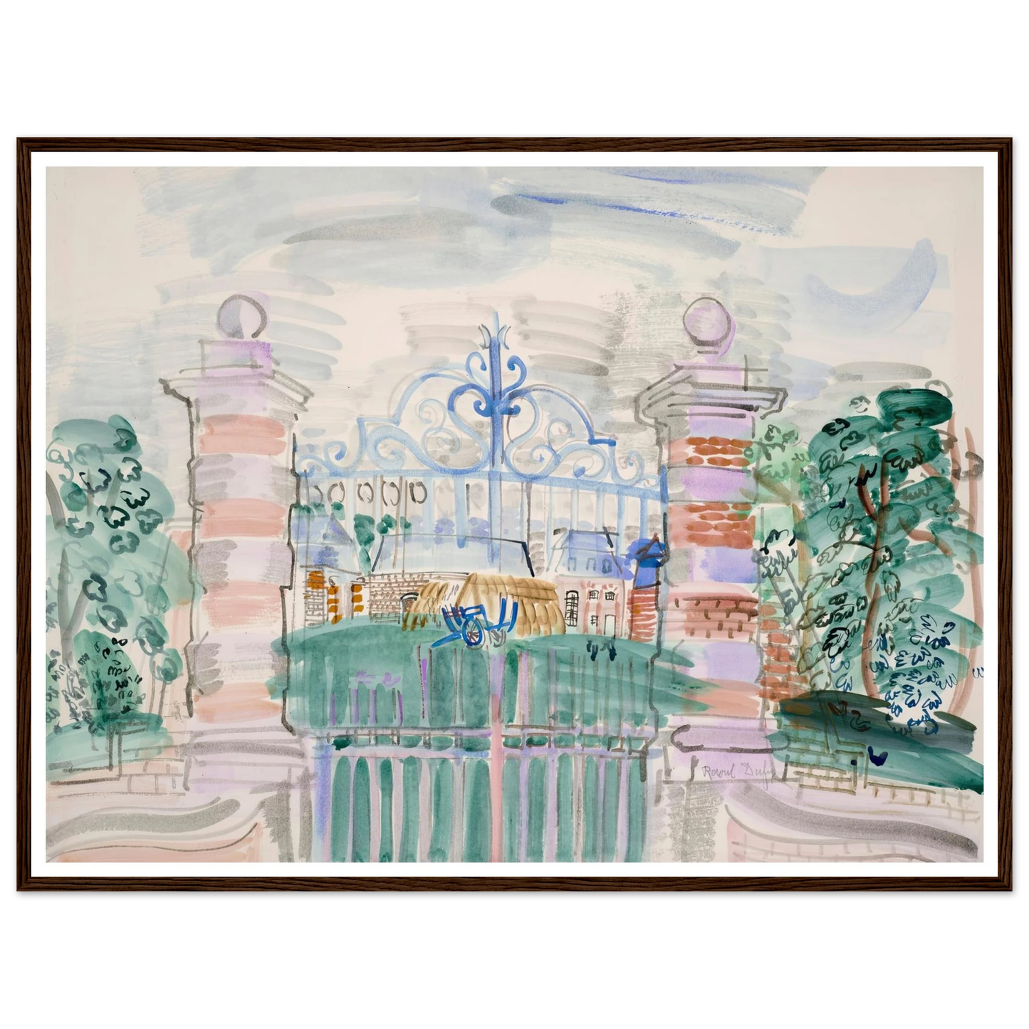 La ferme Louis XIII (1927) Art Print | Raoul Dufy - Framed Poster - 30x40 cm / 12x16″ - Black frame