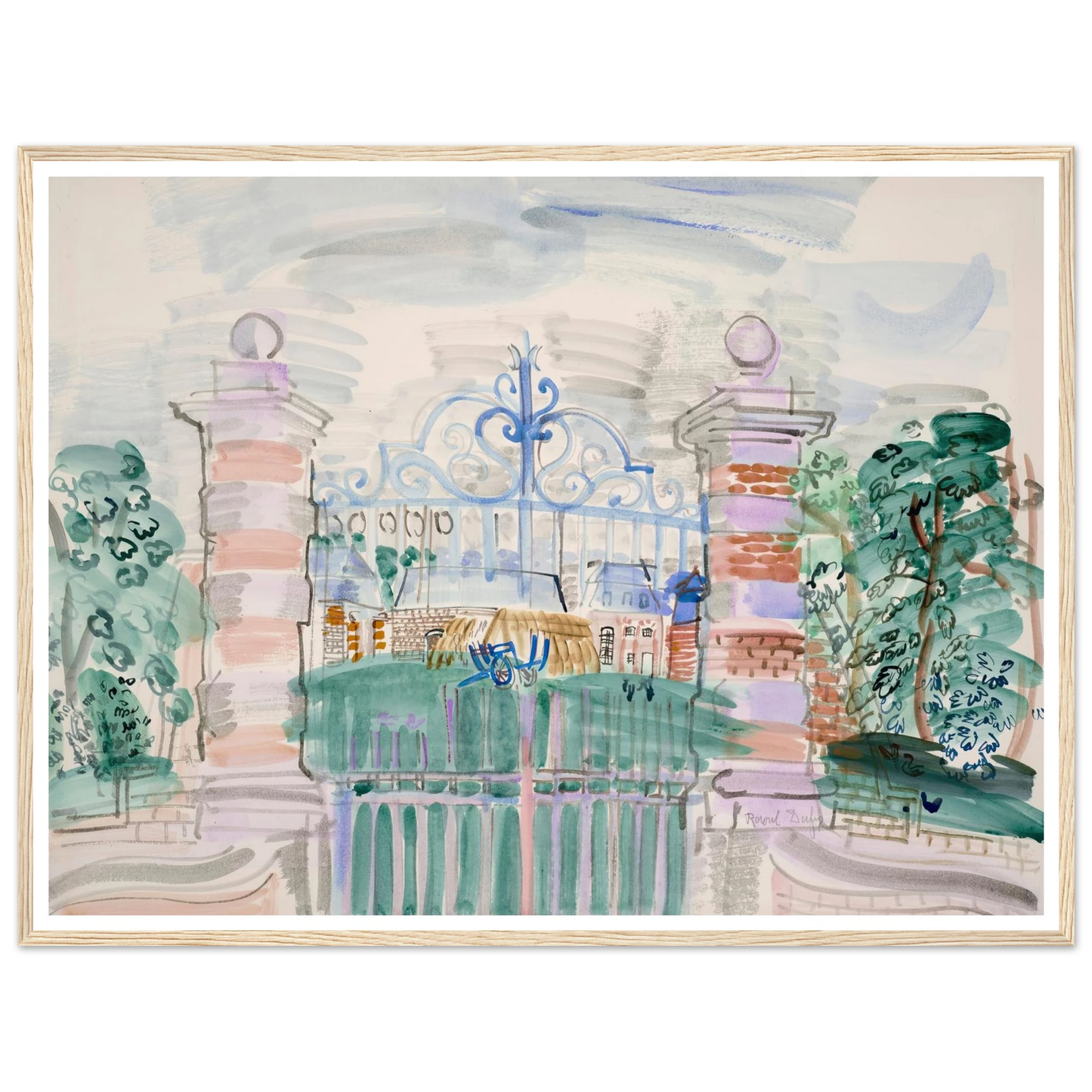 La ferme Louis XIII (1927) Art Print | Raoul Dufy - Framed Poster - 30x40 cm / 12x16″ - Black frame
