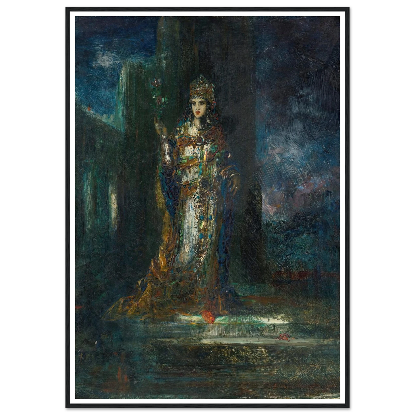 La Fiancée De La Nuit Art Print | Gustave Moreau - Framed Poster - 30x40 cm / 12x16″ - Black frame