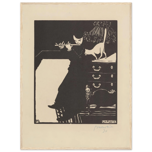 La flûte (1896) Art Print | Felix Vallotton - Framed Poster - 30x40 cm / 12x16″ - Black frame