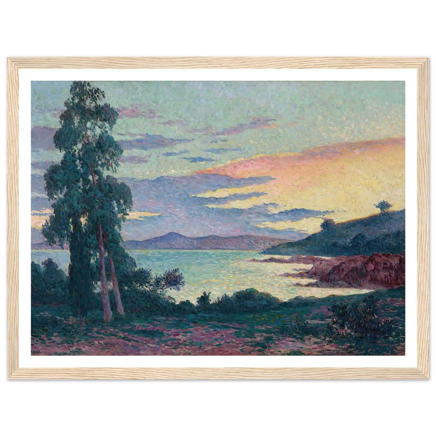 La Fossette Saint-Clair, près du Lavandou (circa 1903-1905) Art Print | Maximilien Luce - Framed Poster - 30x40 cm / 12x16″ - Black frame