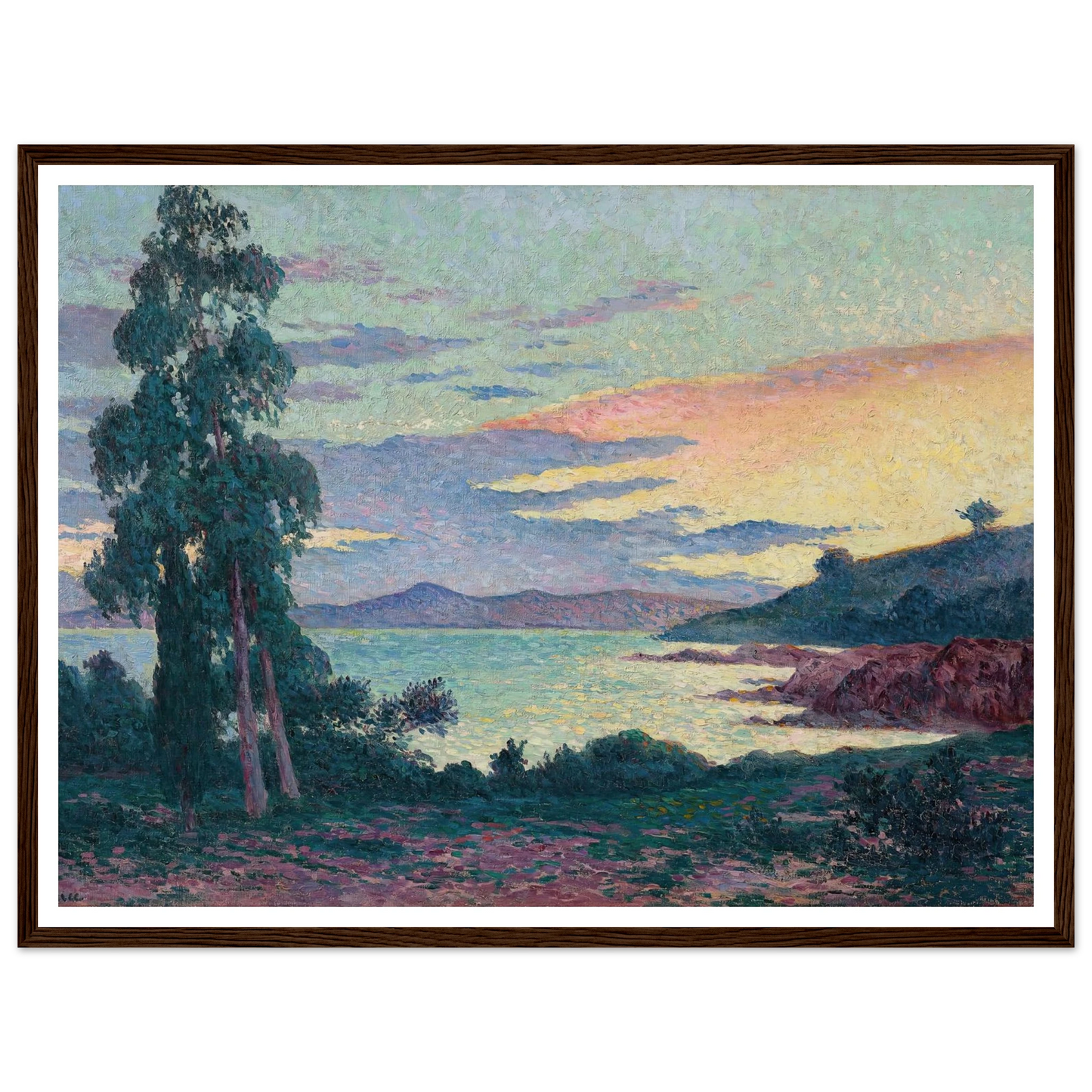La Fossette Saint-Clair, près du Lavandou (circa 1903-1905) Art Print | Maximilien Luce - Framed Poster - 30x40 cm / 12x16″ - Black frame