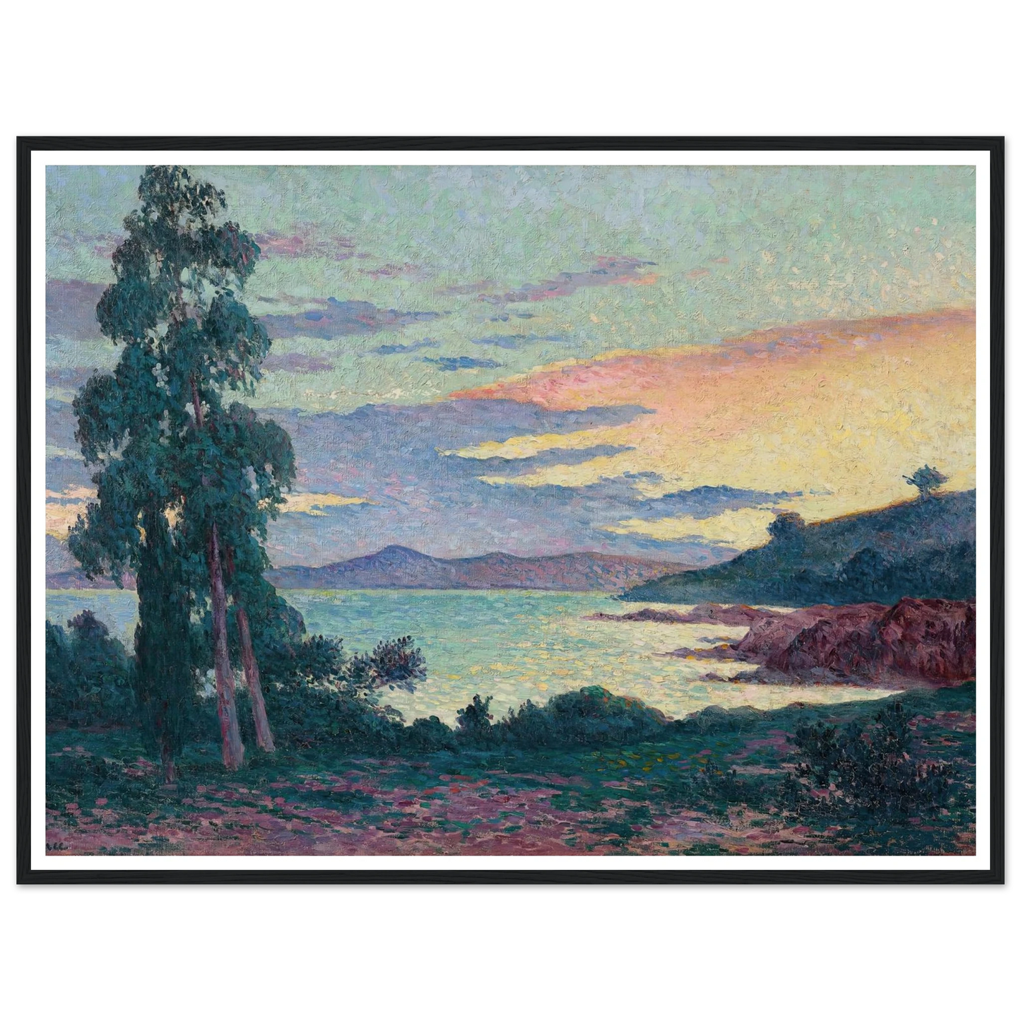 La Fossette Saint-Clair, près du Lavandou (circa 1903-1905) Art Print | Maximilien Luce - Framed Poster - 30x40 cm / 12x16″ - Black frame