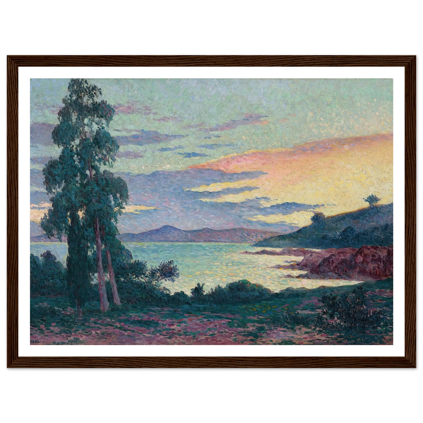 La Fossette Saint-Clair, près du Lavandou (circa 1903-1905) Art Print | Maximilien Luce - Framed Poster - 30x40 cm / 12x16″ - Black frame