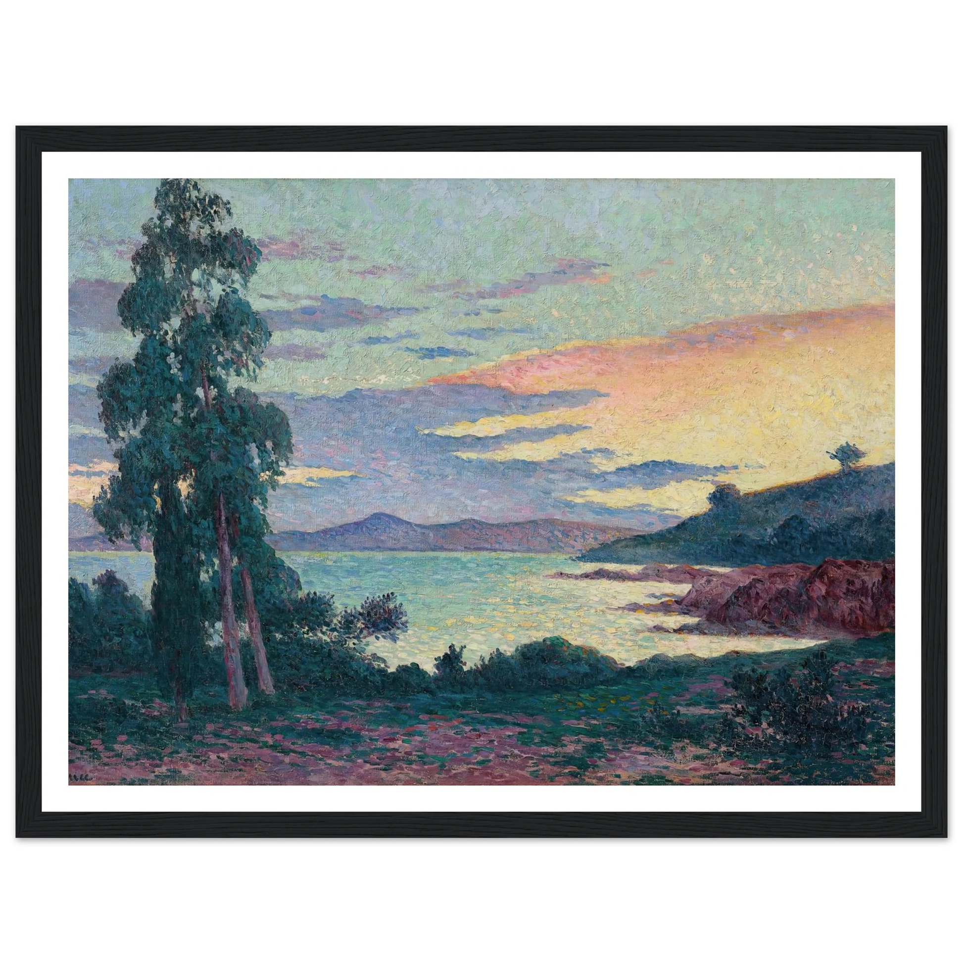 La Fossette Saint-Clair, près du Lavandou (circa 1903-1905) Art Print | Maximilien Luce - Framed Poster - 30x40 cm / 12x16″ - Black frame
