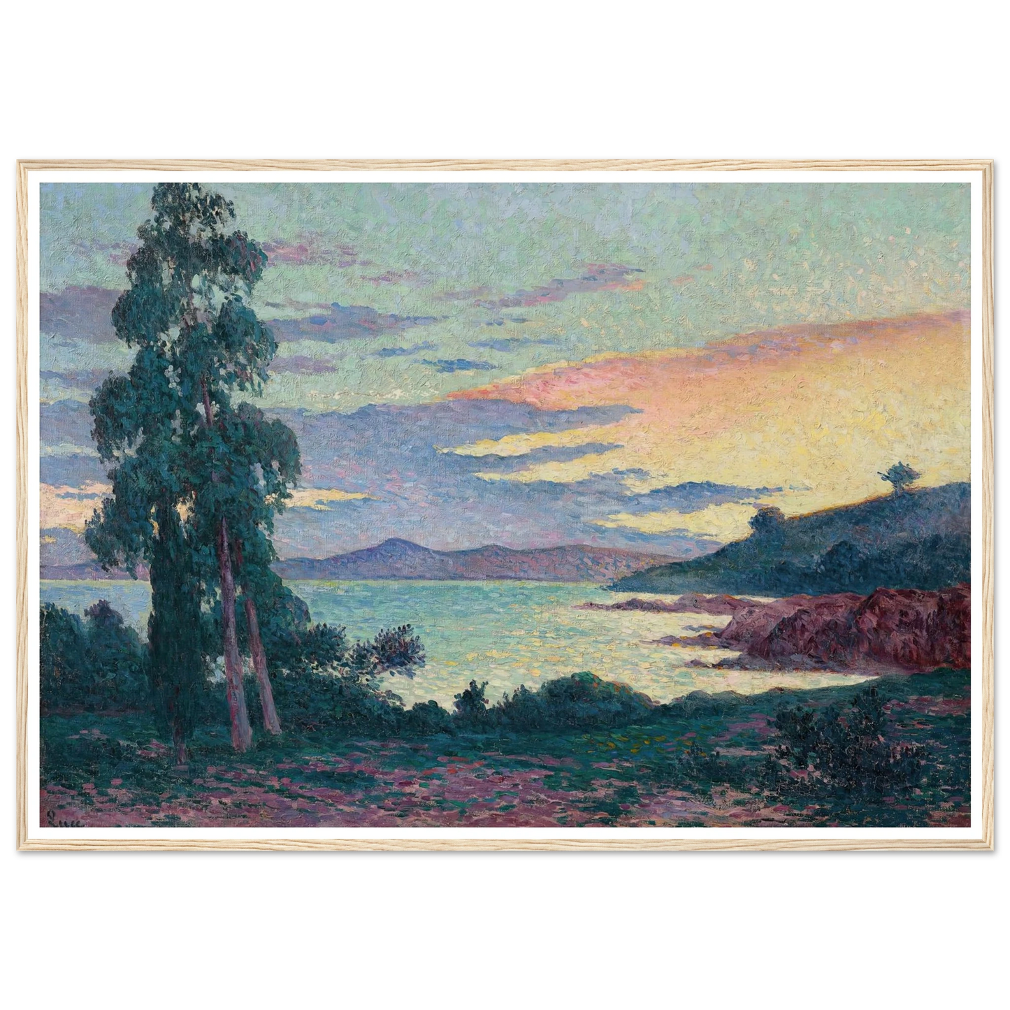 La Fossette Saint-Clair, près du Lavandou (circa 1903-1905) Art Print | Maximilien Luce - Framed Poster - 30x40 cm / 12x16″ - Black frame