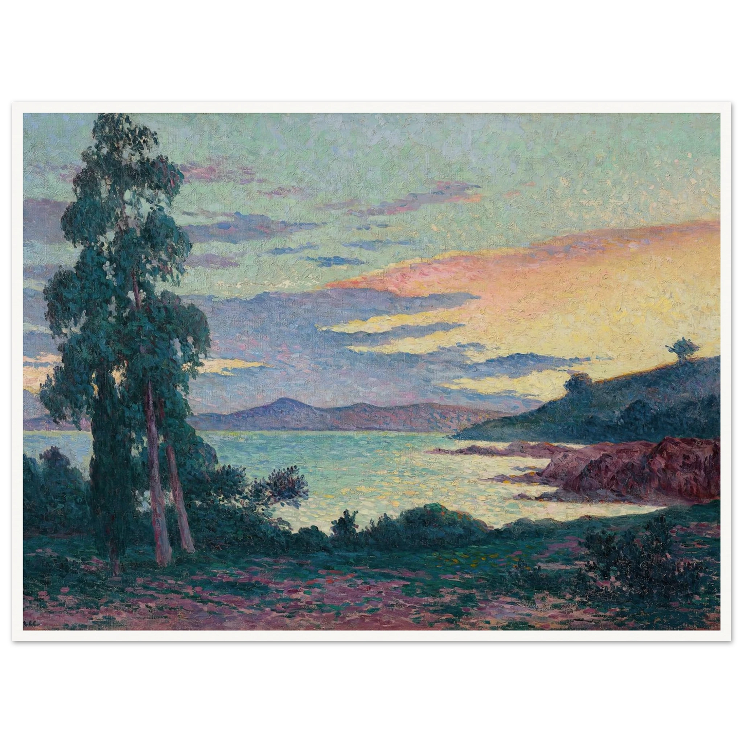 La Fossette Saint-Clair, près du Lavandou (circa 1903-1905) Art Print | Maximilien Luce - Framed Poster - 30x40 cm / 12x16″ - Black frame