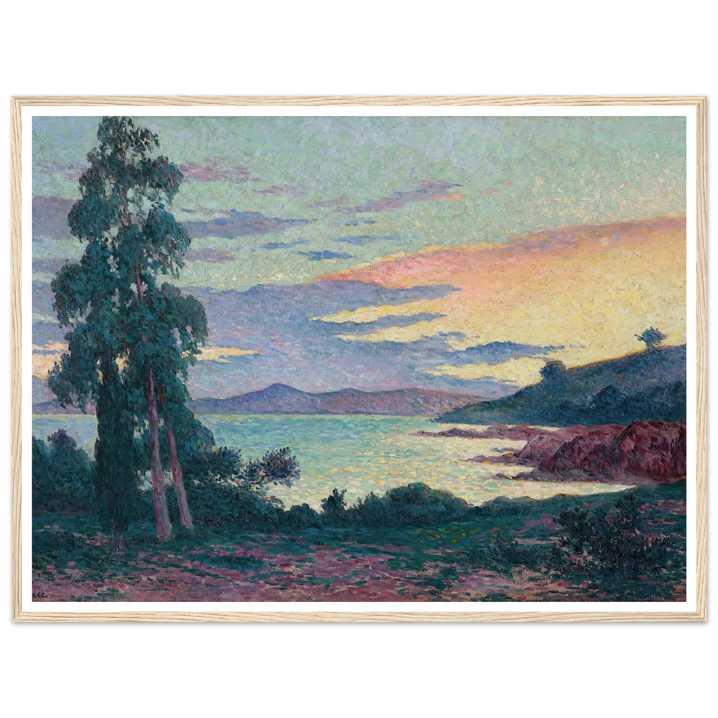 La Fossette Saint-Clair, près du Lavandou (circa 1903-1905) Art Print | Maximilien Luce - Framed Poster - 30x40 cm / 12x16″ - Black frame