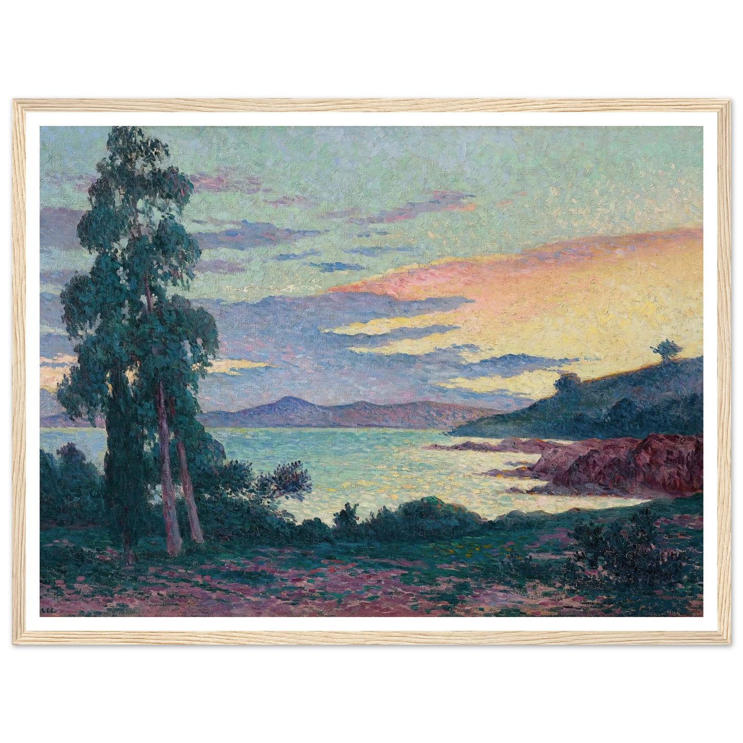 La Fossette Saint-Clair, près du Lavandou (circa 1903-1905) Art Print | Maximilien Luce - Framed Poster - 30x40 cm / 12x16″ - Black frame
