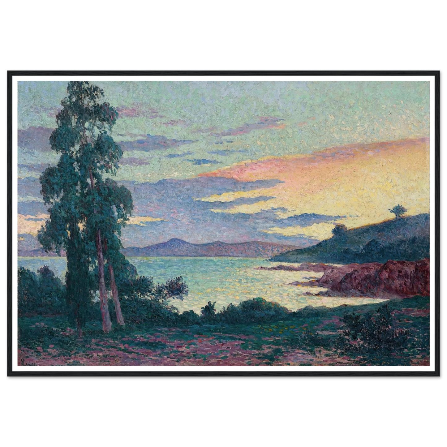 La Fossette Saint-Clair, près du Lavandou (circa 1903-1905) Art Print | Maximilien Luce - Framed Poster - 30x40 cm / 12x16″ - Black frame