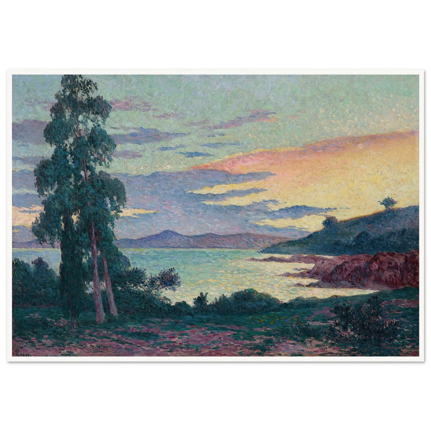 La Fossette Saint-Clair, près du Lavandou (circa 1903-1905) Art Print | Maximilien Luce - Framed Poster - 30x40 cm / 12x16″ - Black frame