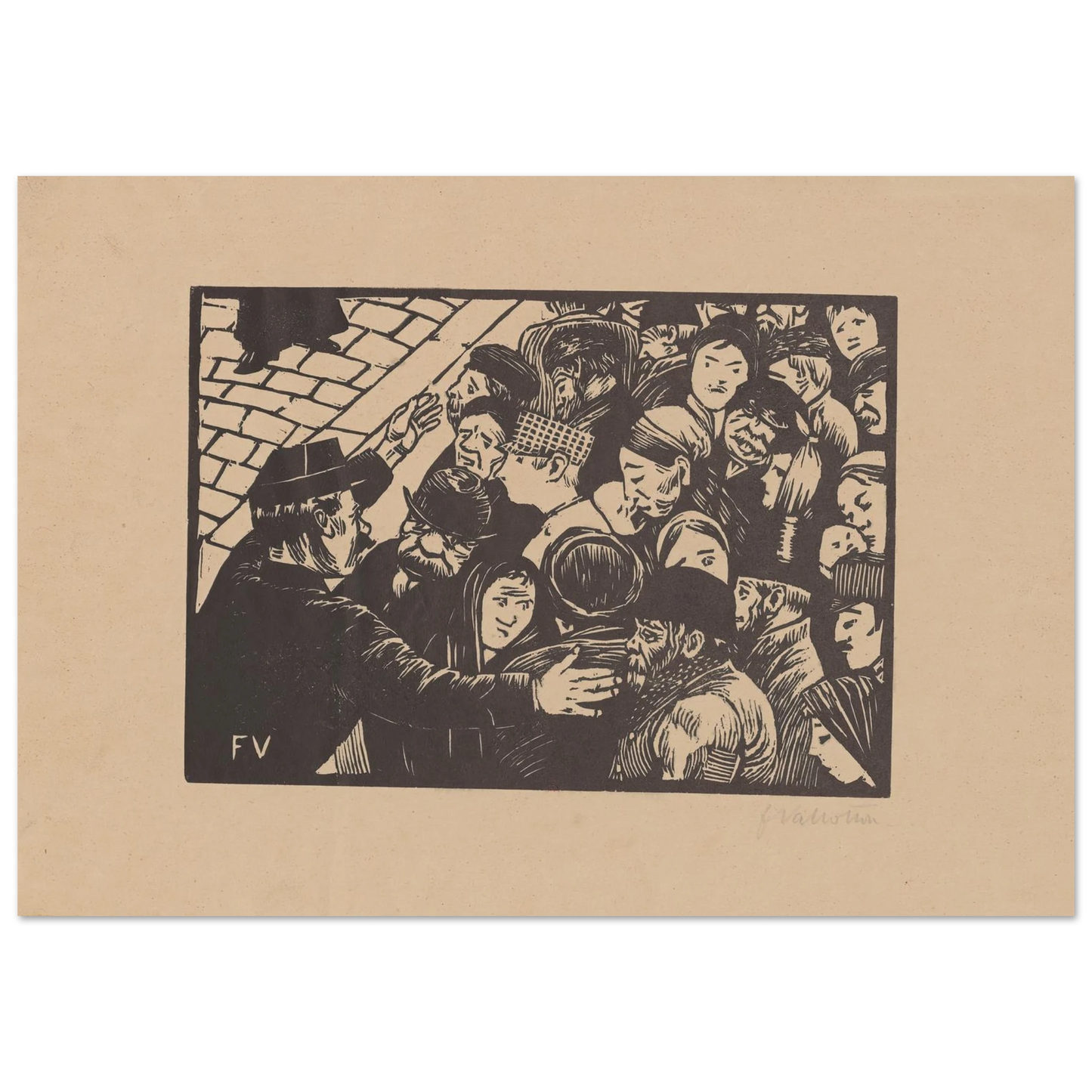 La foule à Paris (1892) Art Print | Felix Vallotton - Framed Poster - 30x40 cm / 12x16″ - Black frame