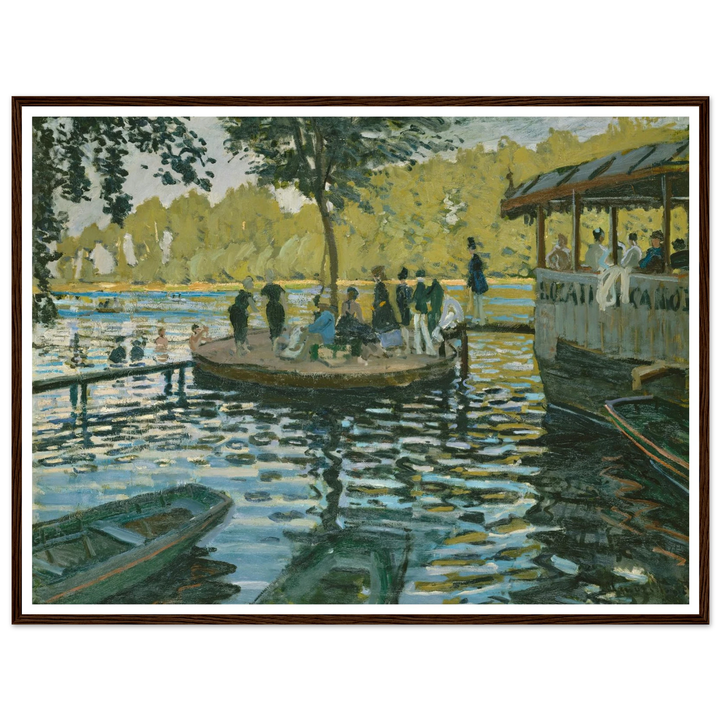 La Grenouillère (1869) Art Print | Claude Monet - Framed Poster - 30x40 cm / 12x16″ - Black frame