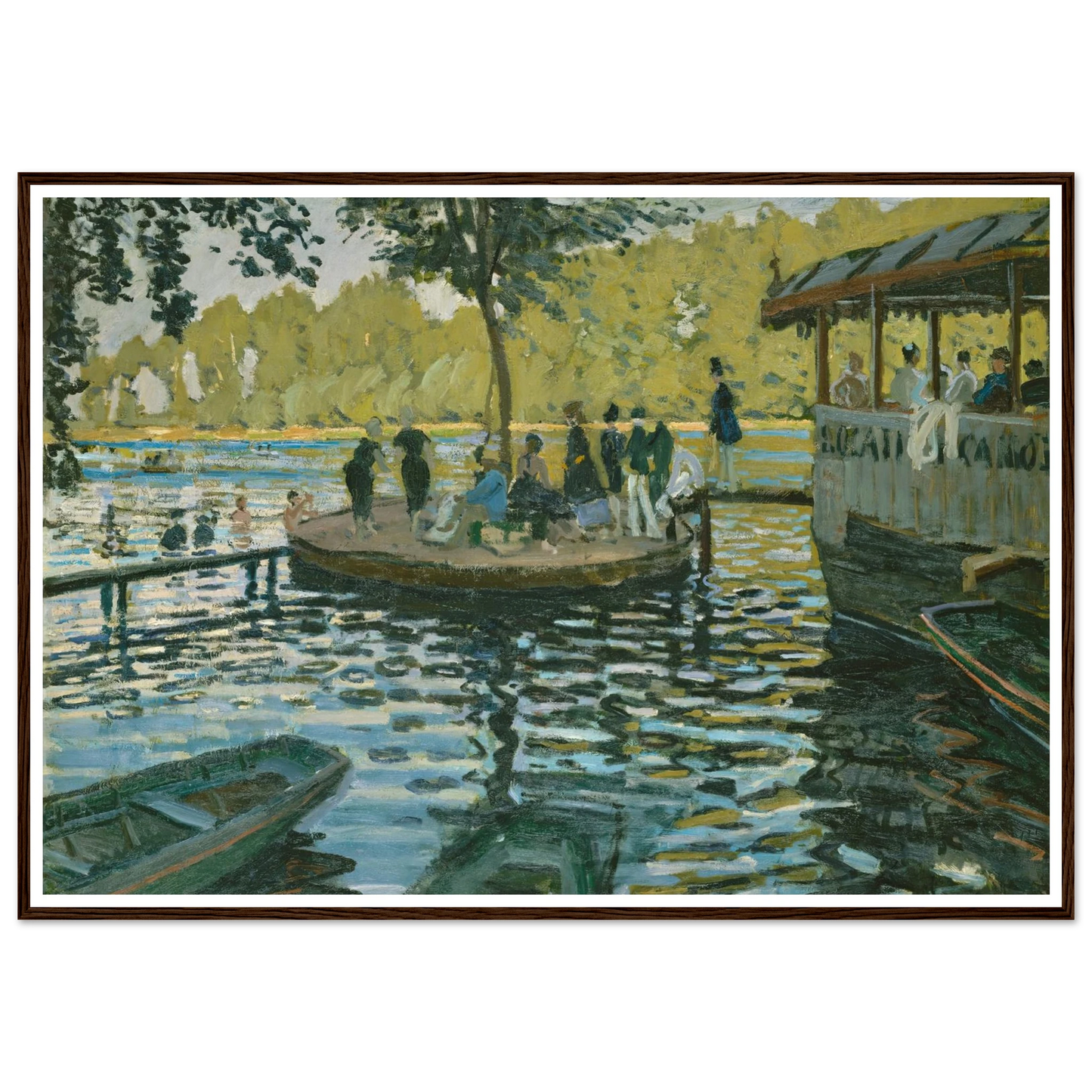 La Grenouillère (1869) Art Print | Claude Monet - Framed Poster - 30x40 cm / 12x16″ - Black frame