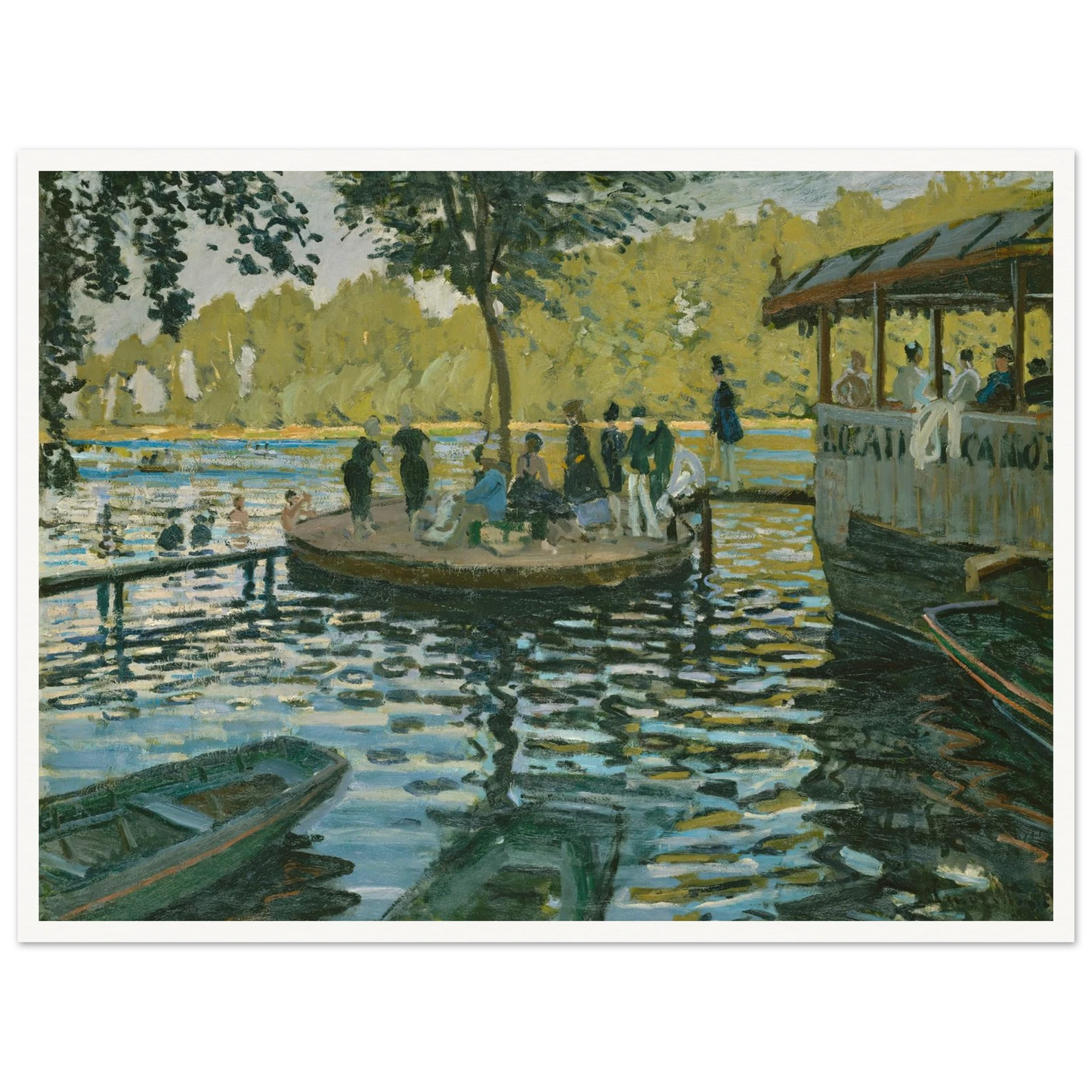 La Grenouillère (1869) Art Print | Claude Monet - Framed Poster - 30x40 cm / 12x16″ - Black frame