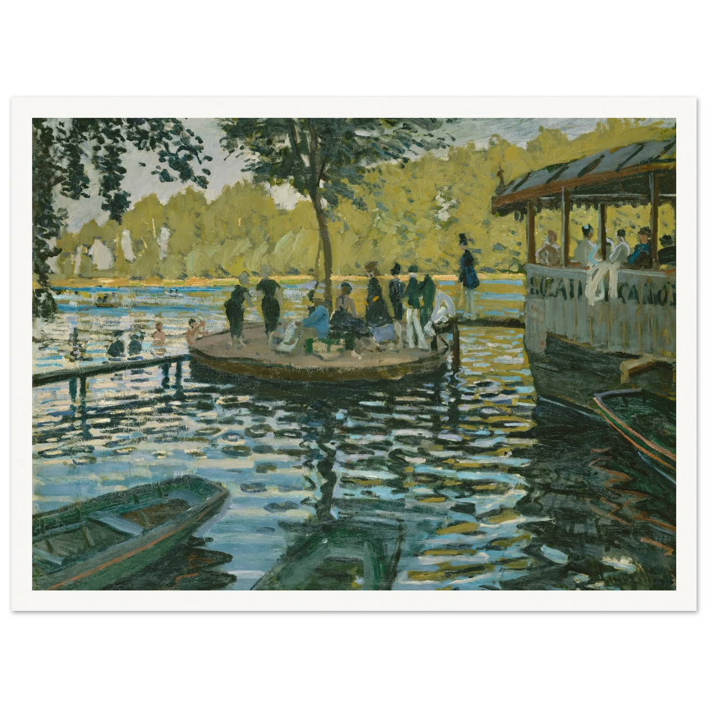La Grenouillère (1869) Art Print | Claude Monet - Framed Poster - 30x40 cm / 12x16″ - Black frame