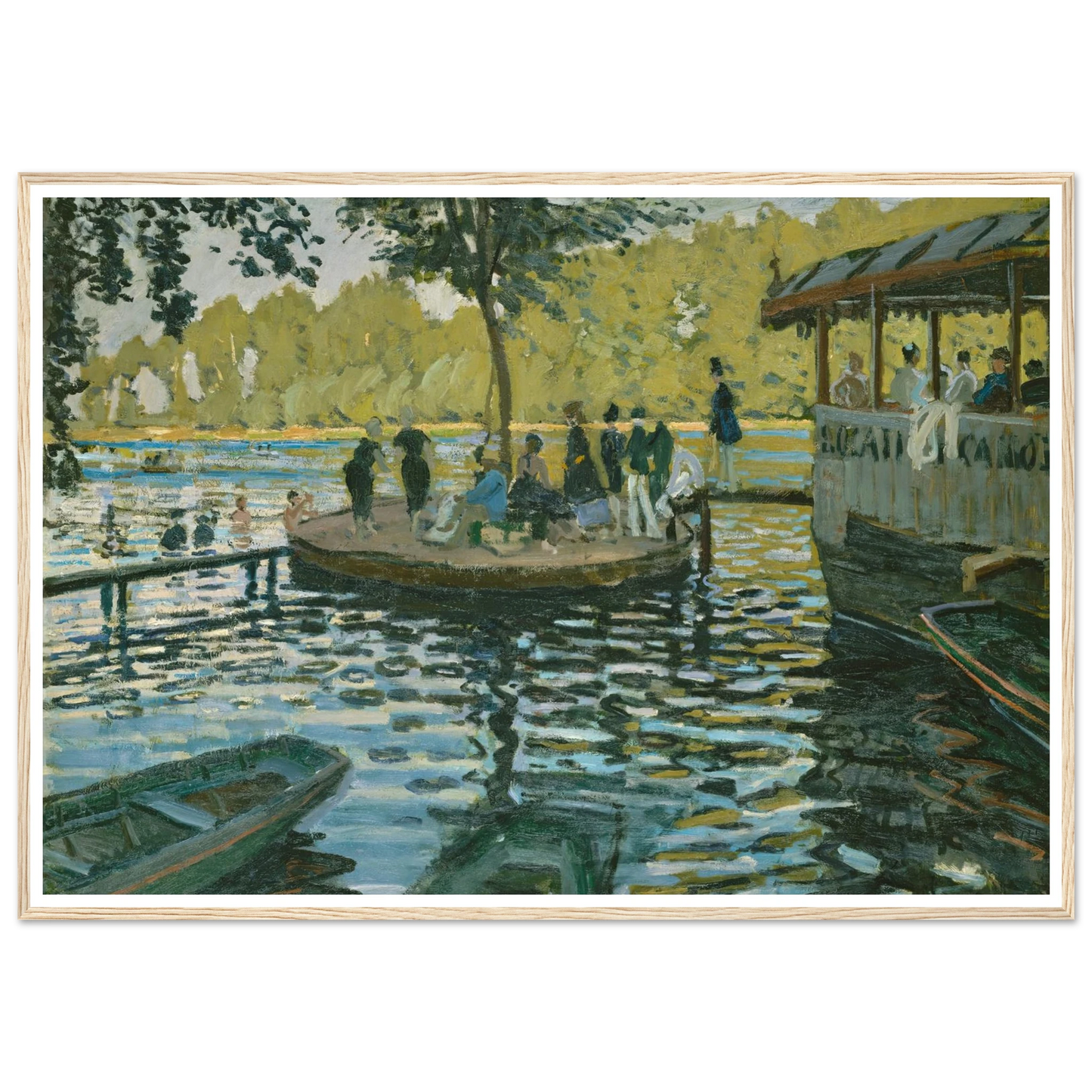 La Grenouillère (1869) Art Print | Claude Monet - Framed Poster - 30x40 cm / 12x16″ - Black frame